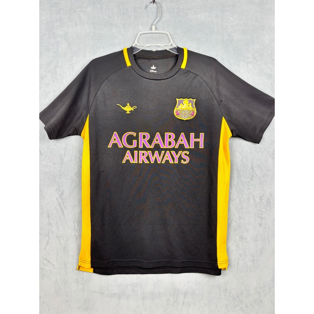 Disney Aladdin Agrabah Airways Soccer Jersey Shirt Black Yellow Mens Medium
